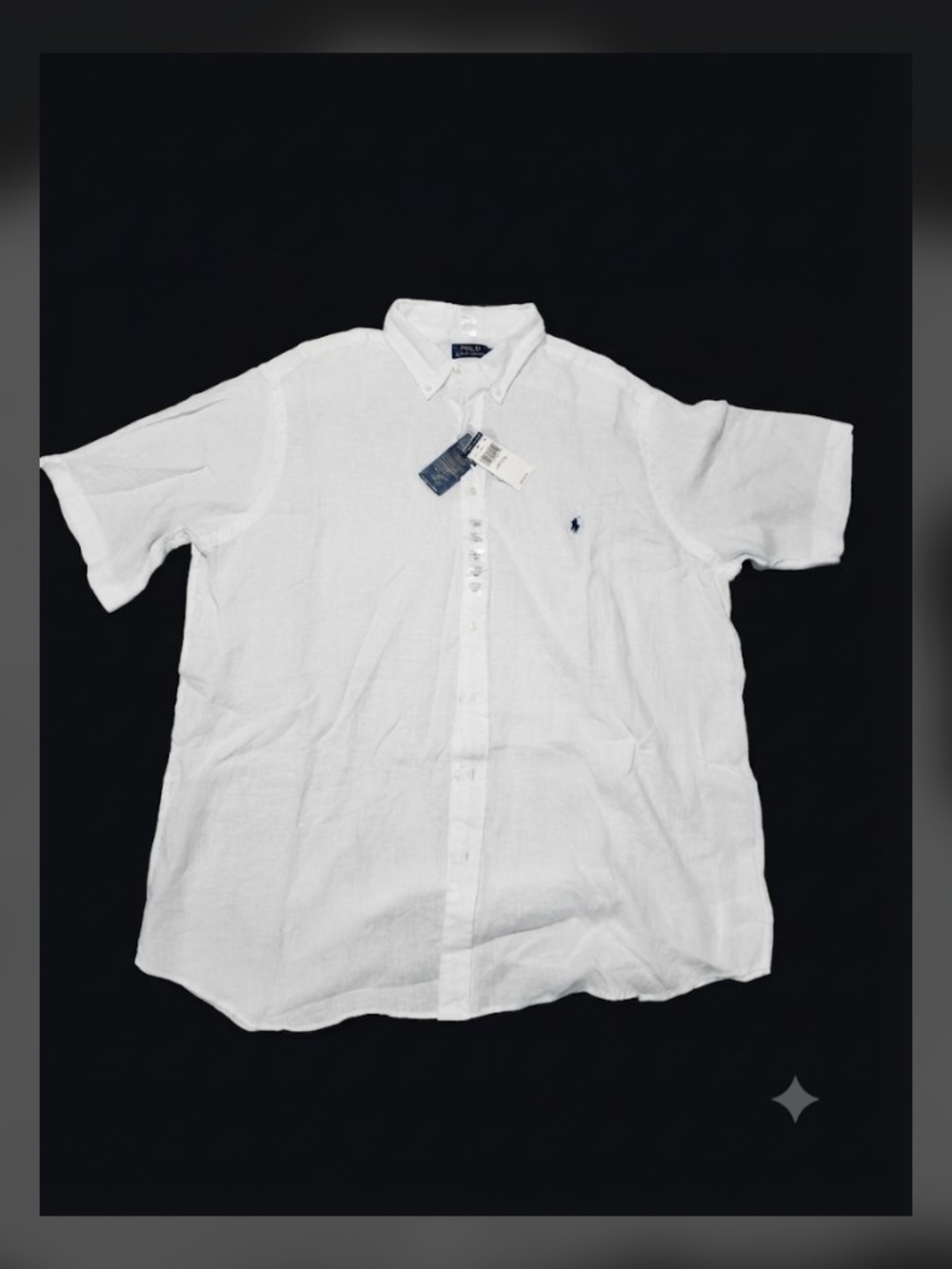 Polo by Ralph Lauren White Short-Sleeve Button-Down Linen Shirt